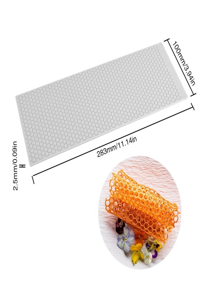 mostsom 3D Hollow Out Lace Mold Honey Shape Cake Mold Decorative Lace Mat Sugar Craft Silicone Pad Honeycomb Fondant Moulds Decorating Tools Baking (B_ Honeycomb) - Image 3