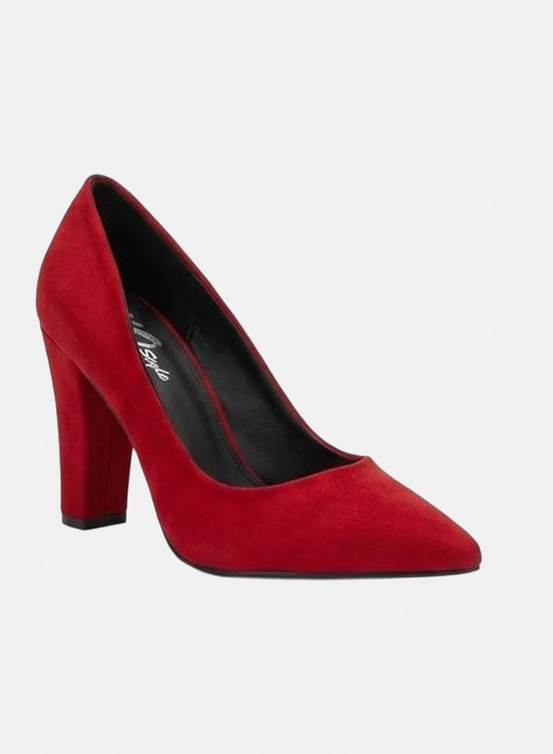 XO Style Women's High Heel Mule Sandals – Elegant Pointed Toe, Suede Leather Texture 9CM. - Image 1