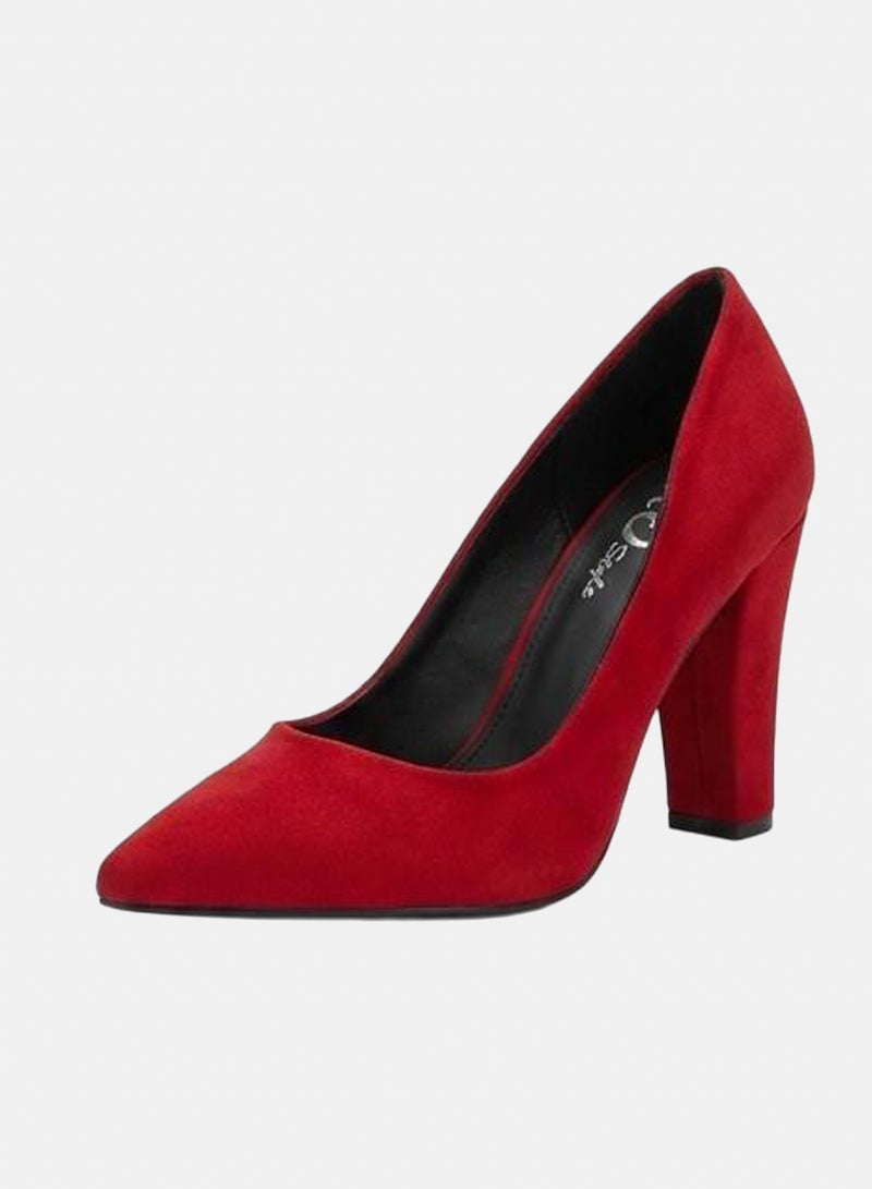 XO Style Women's High Heel Mule Sandals – Elegant Pointed Toe, Suede Leather Texture 9CM. - Image 2