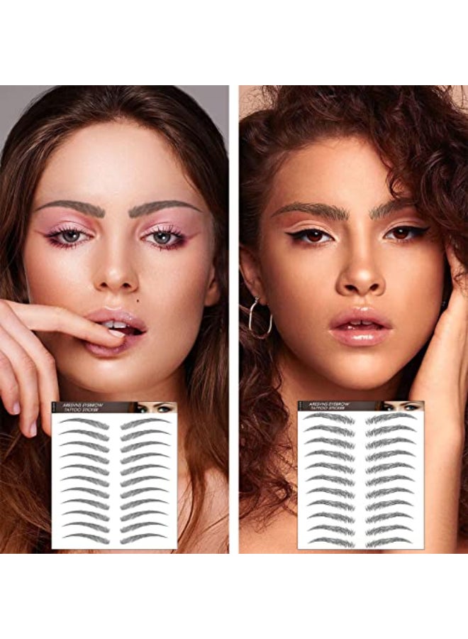 Aresvns Realistic Fake Eyebrows 99 Pairs 12 Shapes 4D Waterproof Eyebrow Transfers for Women Teens Perfect for Christmas Gifts - Image 4