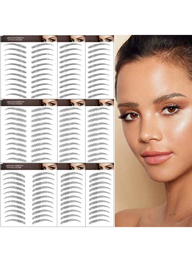 Aresvns Realistic Fake Eyebrows 99 Pairs 12 Shapes 4D Waterproof Eyebrow Transfers for Women Teens Perfect for Christmas Gifts - Image 1