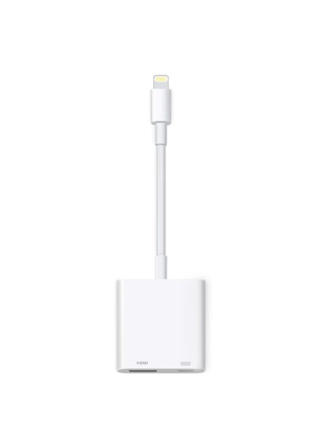 MFi Certified Lightning to HDMI Adapter - 1080P Digital AV Cable with Charging Port for iPhone/iPad to TV/Monitor (White) - Image 1