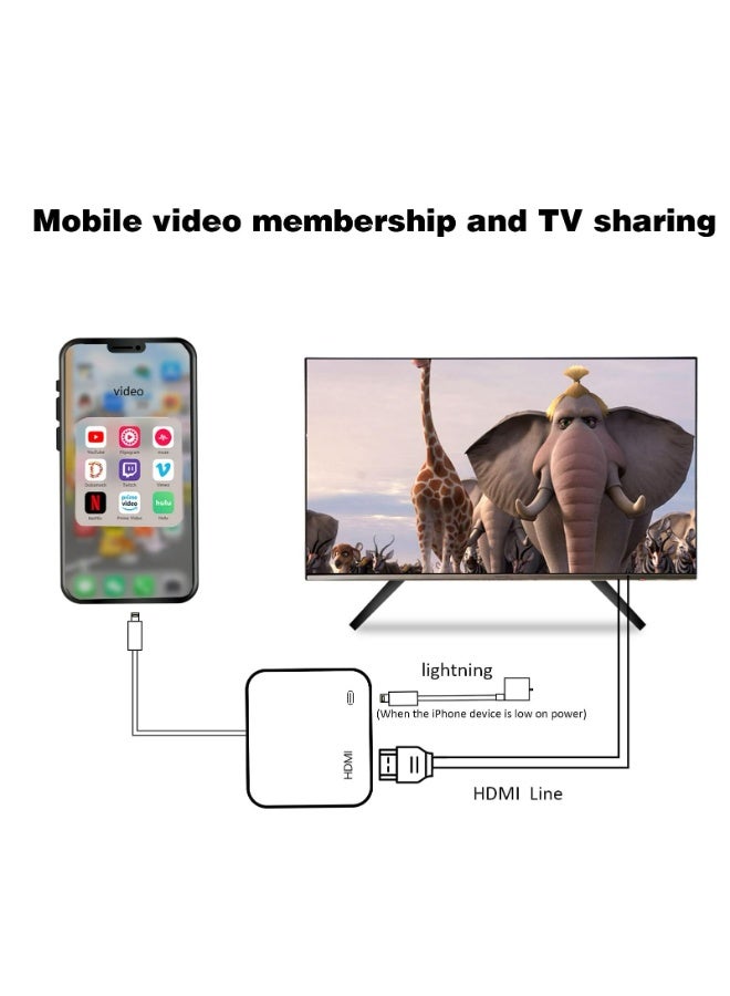 MFi Certified Lightning to HDMI Adapter - 1080P Digital AV Cable with Charging Port for iPhone/iPad to TV/Monitor (White) - Image 2