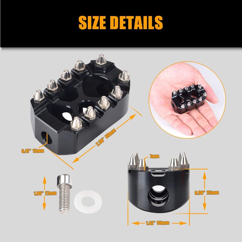 Sresk MX Style Anti-Skid Gear Knurled Shifter Peg for Harley Bikes - Black V1 - Image 2