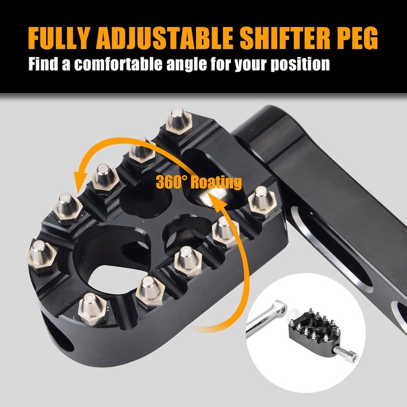Sresk MX Style Anti-Skid Gear Knurled Shifter Peg for Harley Bikes - Black V1 - Image 4
