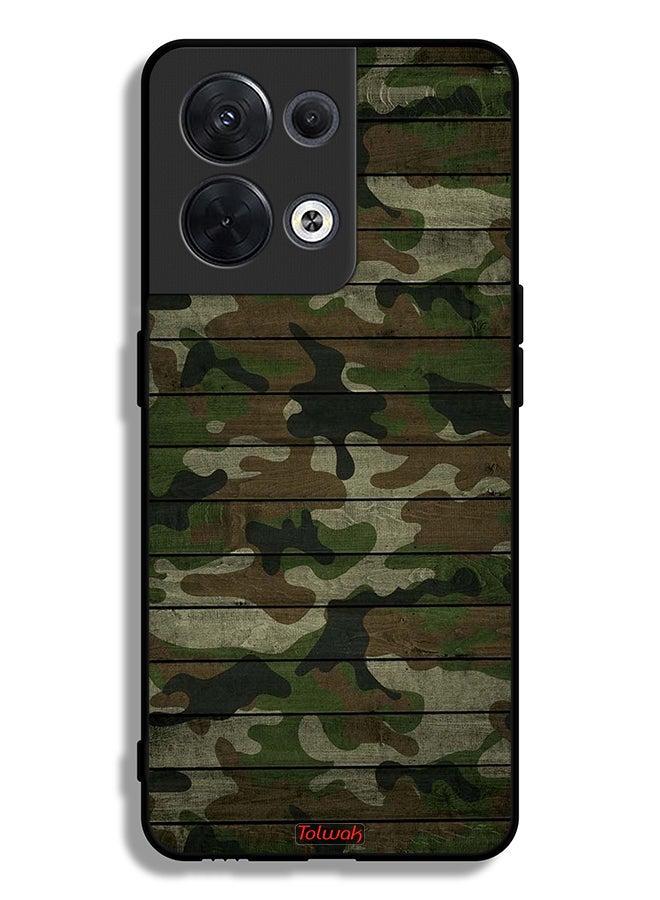Tolwak غطاء حماية أوبو رينو 8 5G بنمط خشبي تمويهي - Image 2