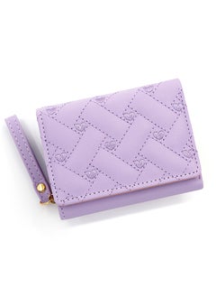 Ladies Short Wallet Embroidered Love Coin Purse T441-1 lavender