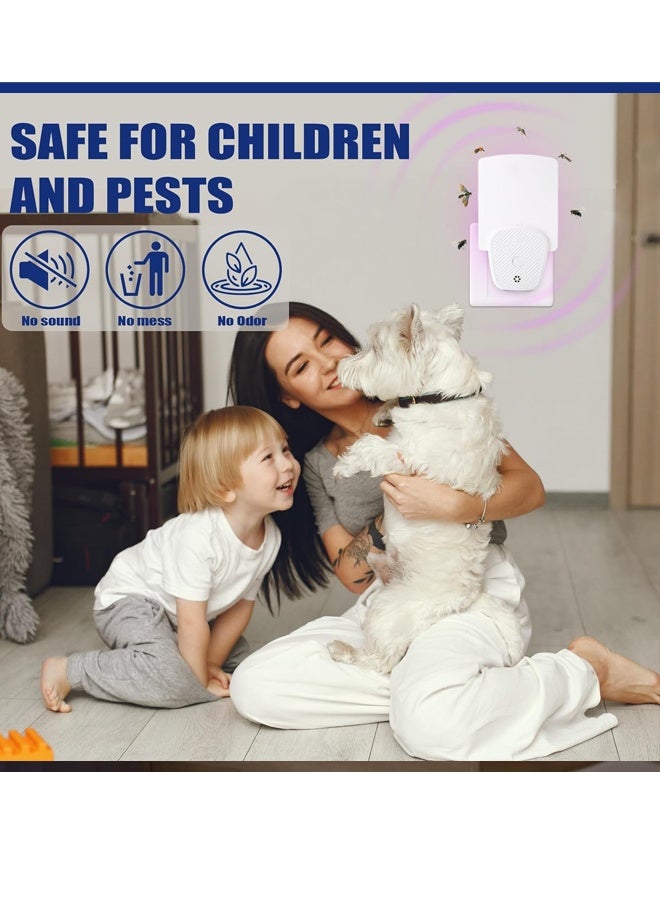Bincoo Fly Trap Indoor, Plug in Flying Insect Trap for Fruit Fly, Gnat, Moth, UV Mosquito Bug Trap Catcher with Night Light, Noiseless and Easy to Use, Ideal for House Bedroom Kitchen(2 Device+ 10 Refills) - Image 3