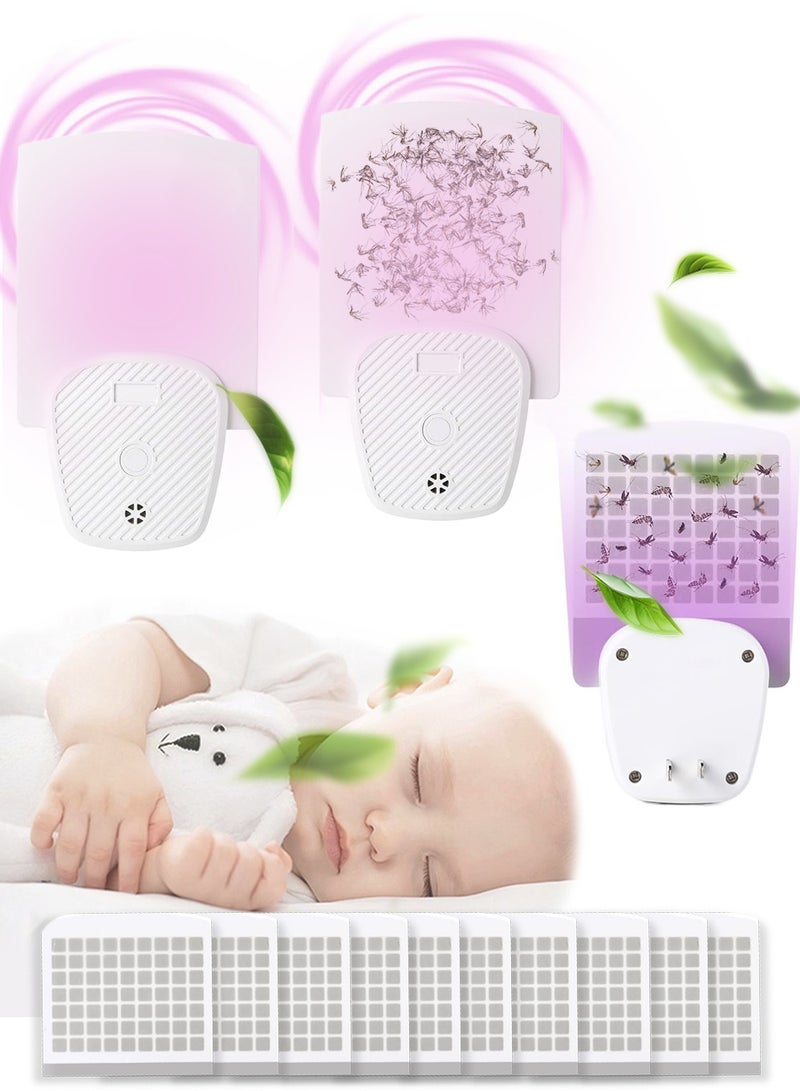 Bincoo Fly Trap Indoor, Plug in Flying Insect Trap for Fruit Fly, Gnat, Moth, UV Mosquito Bug Trap Catcher with Night Light, Noiseless and Easy to Use, Ideal for House Bedroom Kitchen(2 Device+ 10 Refills) - Image 1