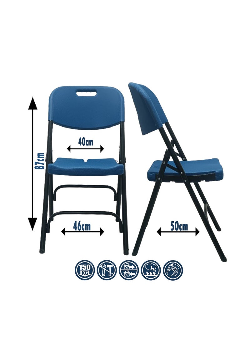 SunBoat Commerce 2 Pieces Pack Portable folding chairs ‎- Pepsi Blue Color - Image 4