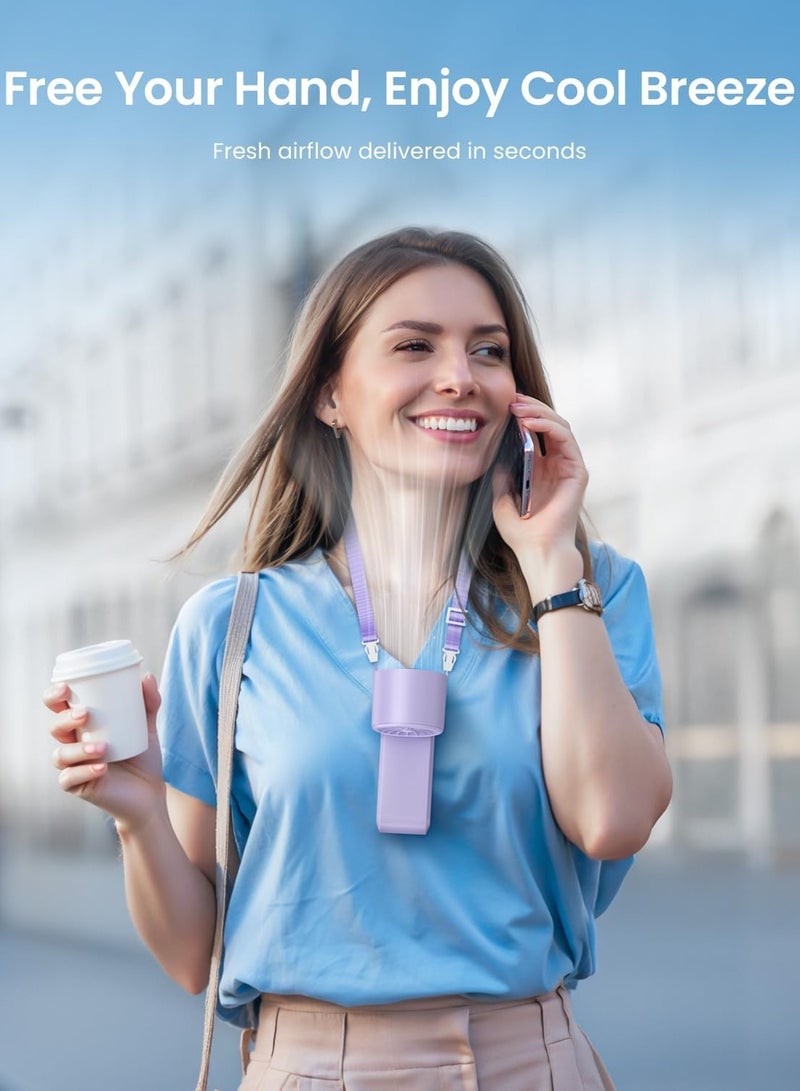 BESTPEAK Portable Handheld Fan--Mini Fan Multifunctional-Digital Display Silent Fan-Long Endurance Pocket Fan，LED Digital Display, Rechargeable Mini Fan for Outdoor Indoor, Home, Office, Travel - Purple - Image 5