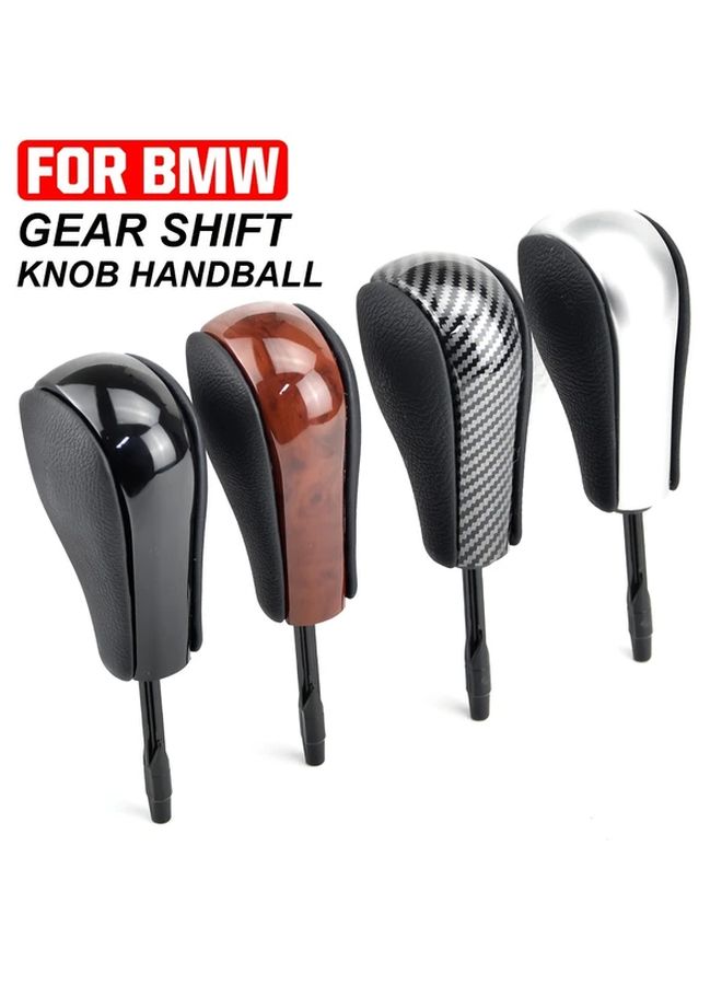 لنماذج BMW 1 / 3 / 5 / 7 / Z / X Series من 2004 إلى 2013 - مقبض ذراع تغيير السرعات الأوتوماتيكي - خشب محبب - جلد PU - ABS - سهل التركيب - ترقية داخلية للسيارة - Image 4