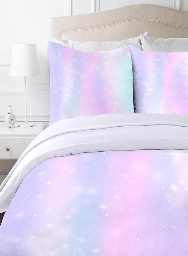 MUSOLEI Colorful Girls Comforter Set 3D Rainbow Scales Queen Bedding Set Durable Quilt for Girls Kids Comforter Rainbow Bedding for Girl with 2 Pillowcases Microfiber - Image 5