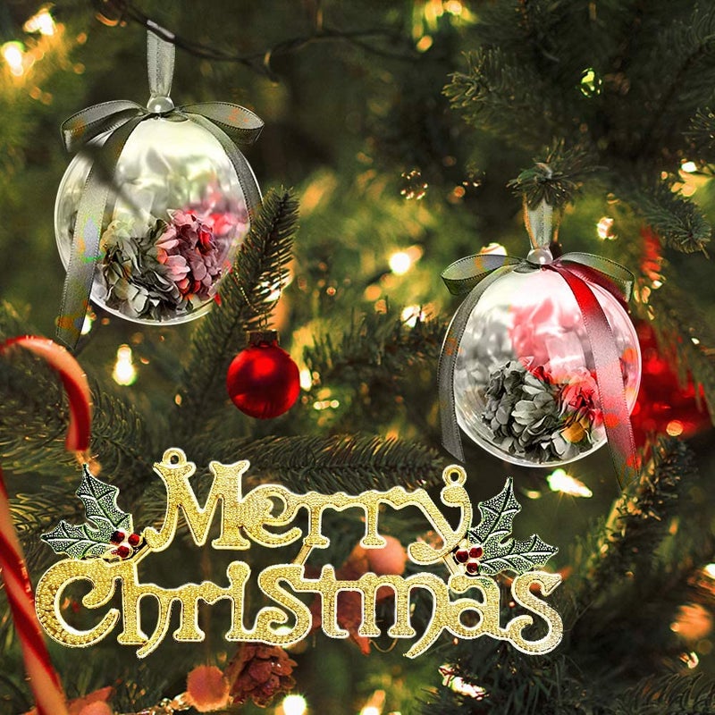 Barelove Clear Fillable Ornaments Balls, 10 PCS Transparent DIY Craft Baubles Plastic Hanging Decoration Ball for Home Decor Party Favor Birthday Gift Wedding Christmas Tree (80mm, Round) - Image 4