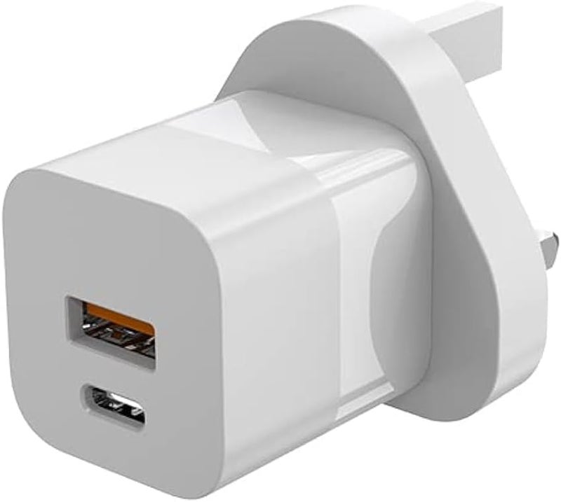 EKR شاحن حائط GaN USB C، 33 واط، شاحن USB C ثنائي المنافذ مضغوط مع توصيل طاقة 32 واط وIQ 2.0، PowerPort PD+ 2 لـ iPad Pro 2018، iPhone 16 / iPhone 15Pro/XS/XR/X، Huawei P20/P30 والمزيد - Image 1