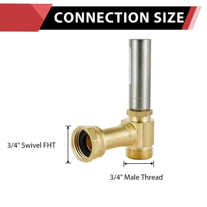 EFIELD (Pack of 2) EFIELD MH-S-241 Angle Stainless Steel Water Hammer Arrestors, 3/4 Inch Swivel FHT x 3/4 Inch MHT,(HAMMER018-2PCS) - Image 2