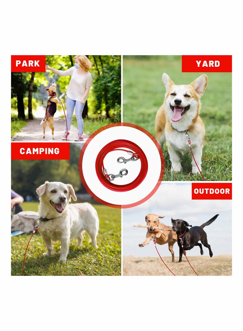 10FT Heavy Duty Dog Tie Out Cable with Strong Clips for Large Dogs Up to 165 lbs Perfect for Outdoor Use - Image 3
