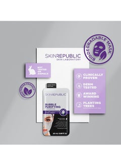 SKIN REPUBLIC Skin Republic Bubble Purifying and Charcoal Oxygen Cleanse Face Mask, Exfoliates and removes blackheads 20ml  - Image 4