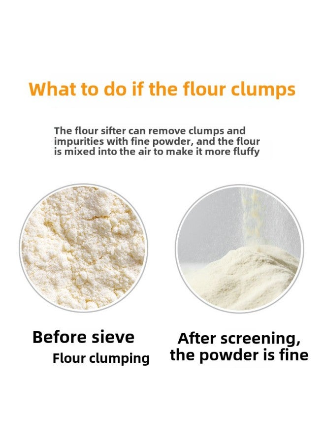 Plastic Flour Sieve Baking Tools Kitchen Handheld Round Flour Sieve 60 Mesh Fine Powder Sieve Screen Sieve-Specification:Powder Sifter [small Size] - Image 3