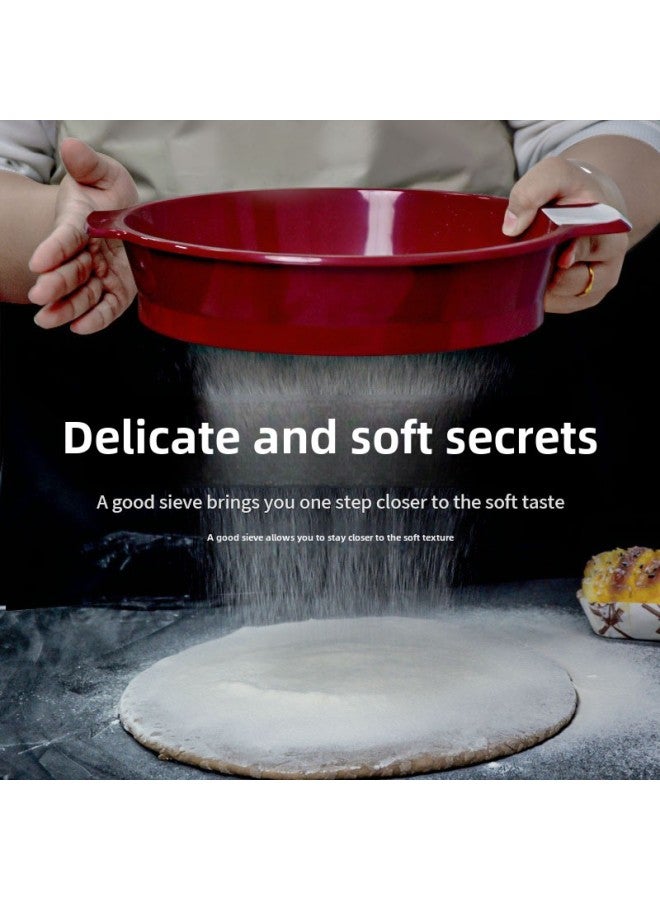 Plastic Flour Sieve Baking Tools Kitchen Handheld Round Flour Sieve 60 Mesh Fine Powder Sieve Screen Sieve-Specification:Powder Sifter [small Size] - Image 4
