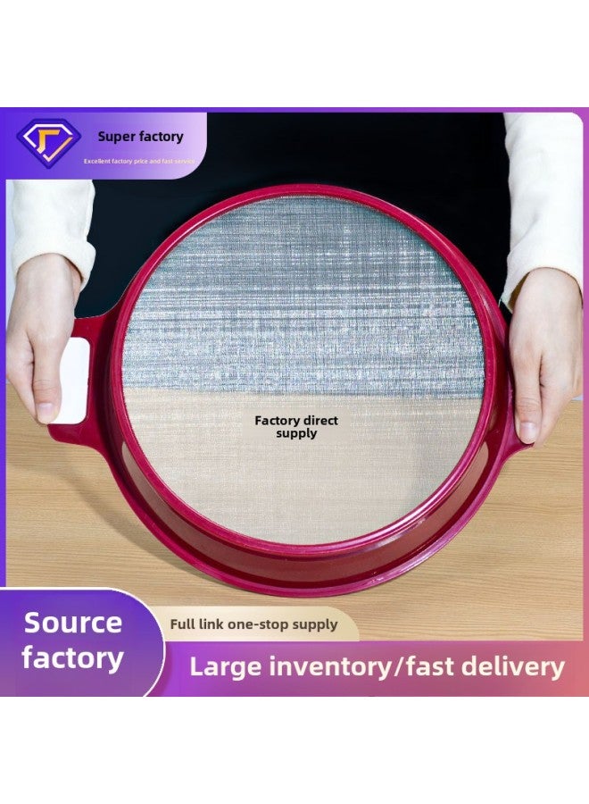Plastic Flour Sieve Baking Tools Kitchen Handheld Round Flour Sieve 60 Mesh Fine Powder Sieve Screen Sieve-Specification:Powder Sifter [small Size] - Image 2