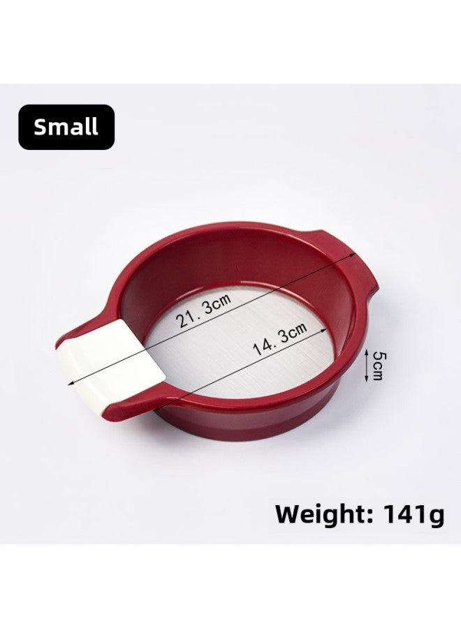 Plastic Flour Sieve Baking Tools Kitchen Handheld Round Flour Sieve 60 Mesh Fine Powder Sieve Screen Sieve-Specification:Powder Sifter [small Size] - Image 1
