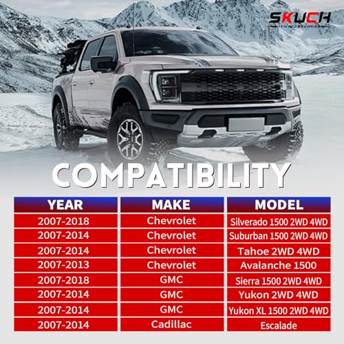SKUCH 4X4 ACCESSORIES Forged Front Upper Control Arm for 2007-2018 Chevy Silverado GMC Sierra 1500, 2007-2013 Chevy Avalanche,2-4" Adjustable Front Aluminum Control Arm,Silver Front Suspension A-arms(2ps) - Image 3