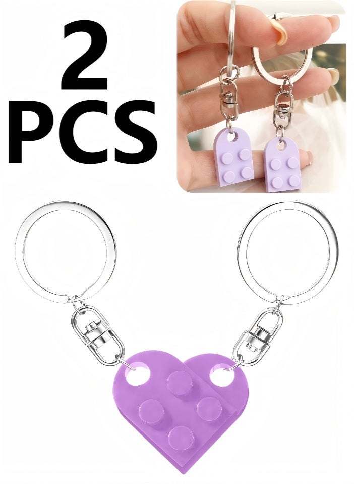 2PCS Heart-Shaped Keychain Set – Matching Keychains for Couples, Valentine's Day Gift, Romantic Love Keychain for Him and Her - Image 1