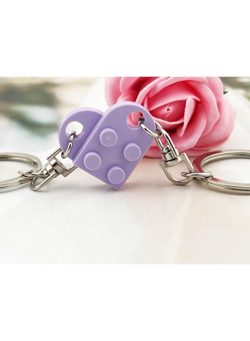 2PCS Heart-Shaped Keychain Set – Matching Keychains for Couples, Valentine's Day Gift, Romantic Love Keychain for Him and Her - Image 2