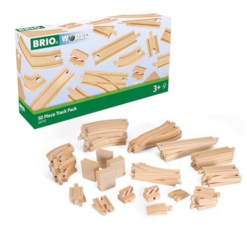 BRIO World Special Track Pack  50Piece Set  FSCCertified Wooden Train Track Pieces  Expand Creativity  Compatible with All BRIO Railway Sets  Kids Ages 3  Up - Image 1
