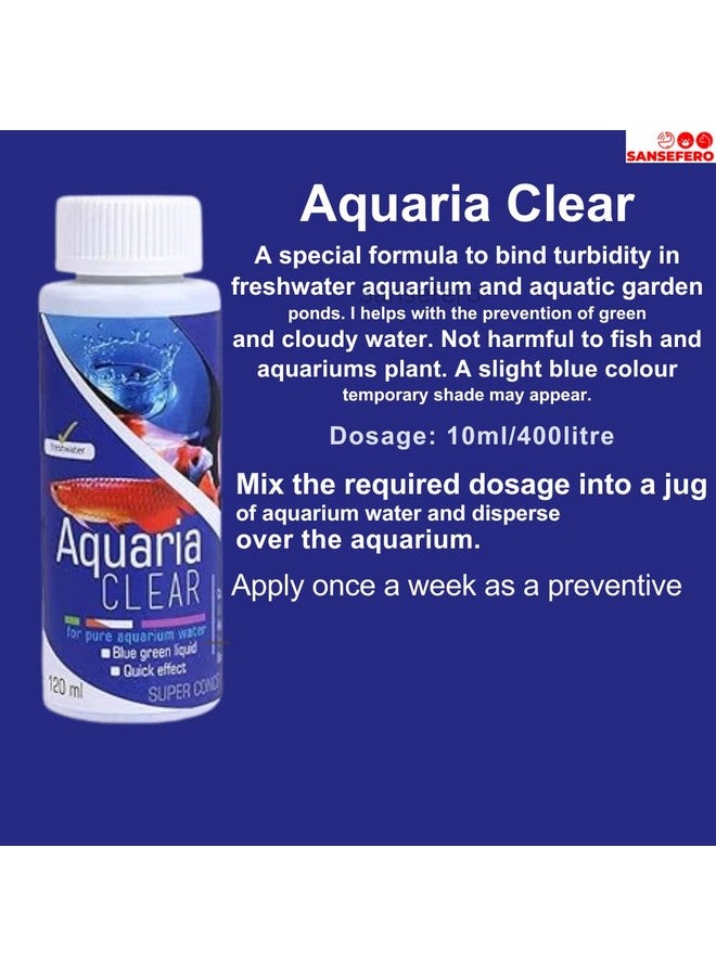 SANSEFERO Premier Plants Aquarium Fish Tank Starter Medicine Combo for Aquarium Cleaning Kit (Stress Heal | Microlife | Aquaria Clear) 3 Pieces Combo - Image 3
