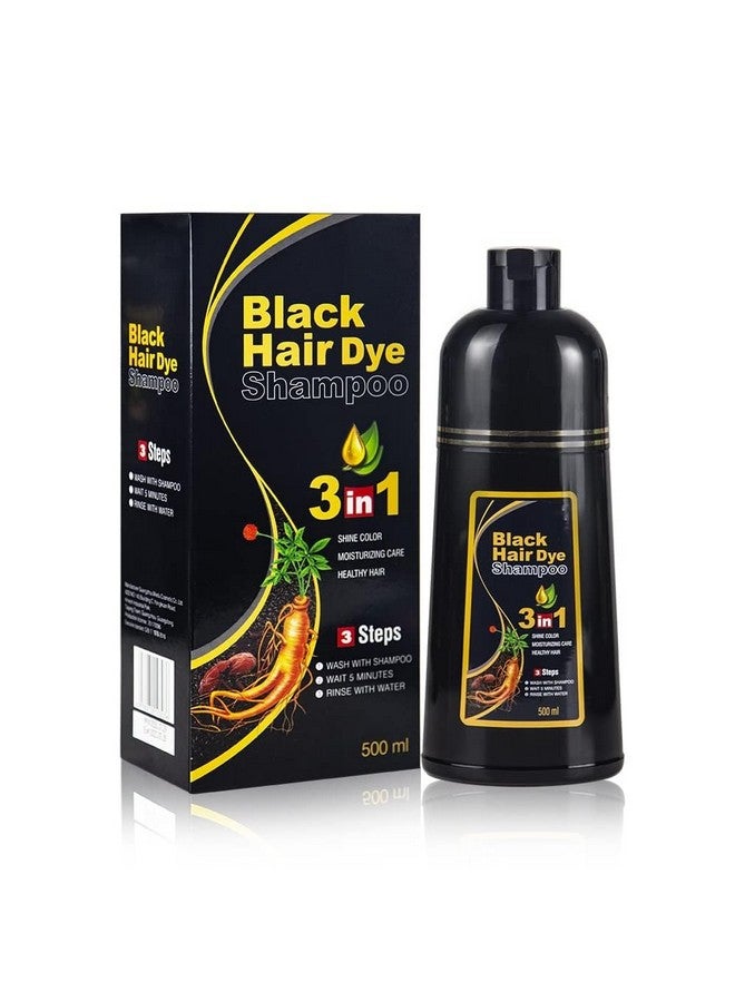 SKINPLUS Instant Black Hair Dye Shampoo for Women MEIDU Hair Color Shampoo Gray Hair For Men- 100% Gray Coverage - Herbal Ingredients 3 in 1 Black Hair Dye 500ml - Image 1