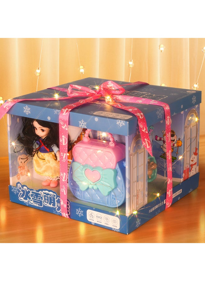 Generic - Doll Toy Girl Lisa Elsa Elsa Princess Gift Box Dress-up Simulation Suit High-end Cake Gift-Color:Barbie 11.5-inch [8041C-Snow White + Accessories Bag-color Box + Mail Order Box] + Doll Accessories Bag - Image 1