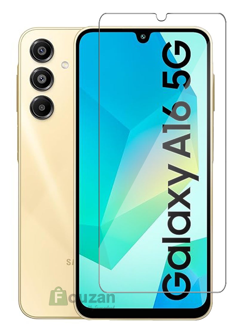 سامسونج جالكسي A16 - واقي شاشة زجاجي مقسى - لمسة حساسة، شفافية أعلى، سهل التركيب، مقاوم للخدوش وخالي من الفقاعات - شفاف - Image 1