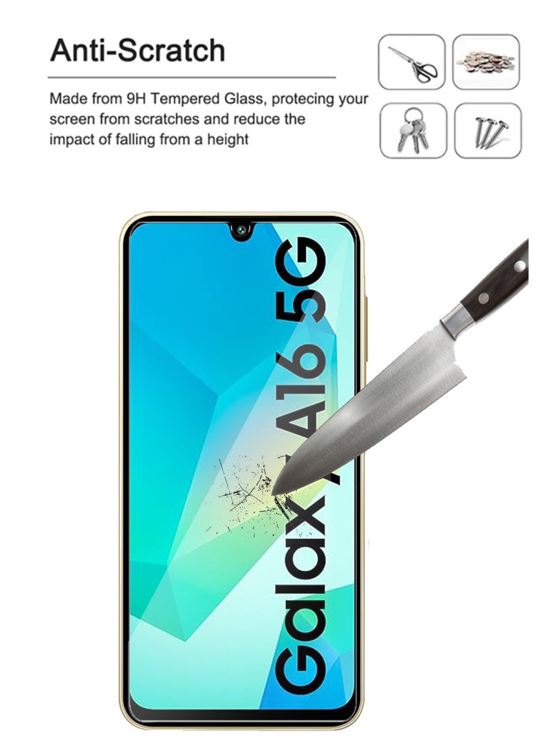 سامسونج جالكسي A16 - واقي شاشة زجاجي مقسى - لمسة حساسة، شفافية أعلى، سهل التركيب، مقاوم للخدوش وخالي من الفقاعات - شفاف - Image 2