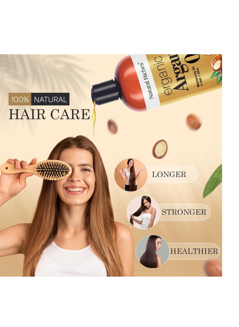 Natural Riches Natural Riches Organic Argan Oil of Morocco 16oz Penetrating Hair oil Deep Moisturizing Serum for Dry, Damaged & Coarse Hair pure Moroccanoil Cold Pressed for Hair, Face and Body  - Image 5