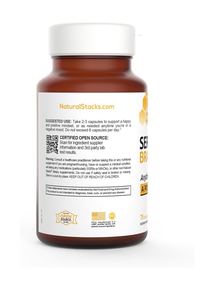 Natural Stacks - Serotonin Brain Food Anytime Support for a postive mood 75caps - Image 1