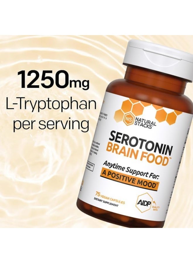 NATURAL STACKS Serotonin Brain Food w/L-Tryptophan & Rhodiola Rosea - Mood Support Supplement - Image 4