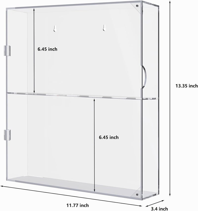UoYeet Acrylic Display Cabinet for Both Wall Mount and Desktop Showcasing, 2 Layer Clear Display Case for Mini Toys, Pop Figurines, Dustproof Storage Displaying Box for Collectables - Image 4
