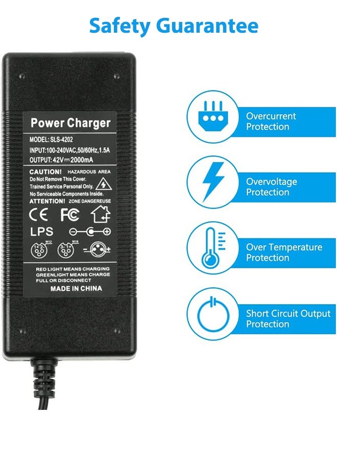 إس كولور مُטען بطارية سكوتر كهربائي 42V 2A بفتحة UK | مُلاءم لxiaomi m365/pro 2 | شاحن بطارية عالمي لـNinebot Pure Air Pro 2 | سكوتر مُتوازن ذو عجلتين | لوح مُتزلج | دراجة كهربائية - Image 5