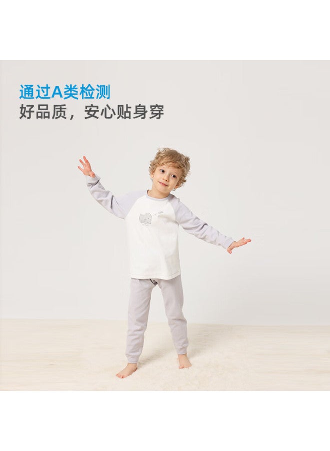 Les enphants Li Ying Fang Children's Pajamas And Underwear Set Autumn Clothes Autumn Pants Set Crew Neck 100 CM - Image 2