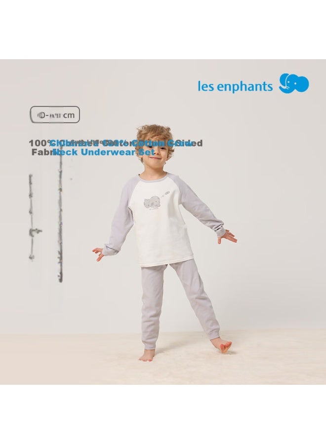 Les enphants Li Ying Fang Children's Pajamas And Underwear Set Autumn Clothes Autumn Pants Set Crew Neck 100 CM - Image 1
