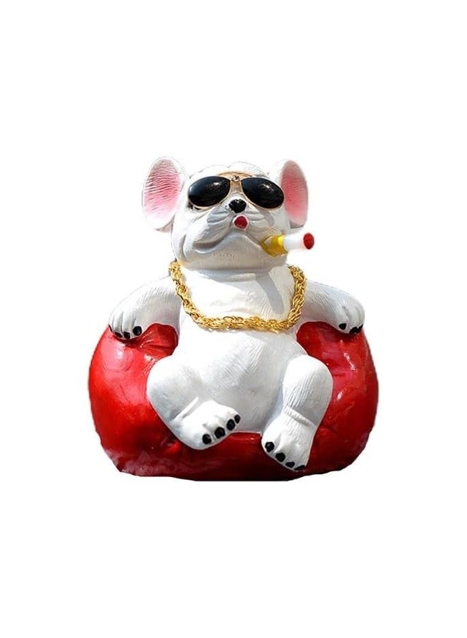 زينة سيارة بولدوغ، اريكة للكلب ووحدة التحكم في لوحة العدادات بتصميم حيوانات ابداعية، اكسسوارات ديكور داخلية للسيارات - Image 1