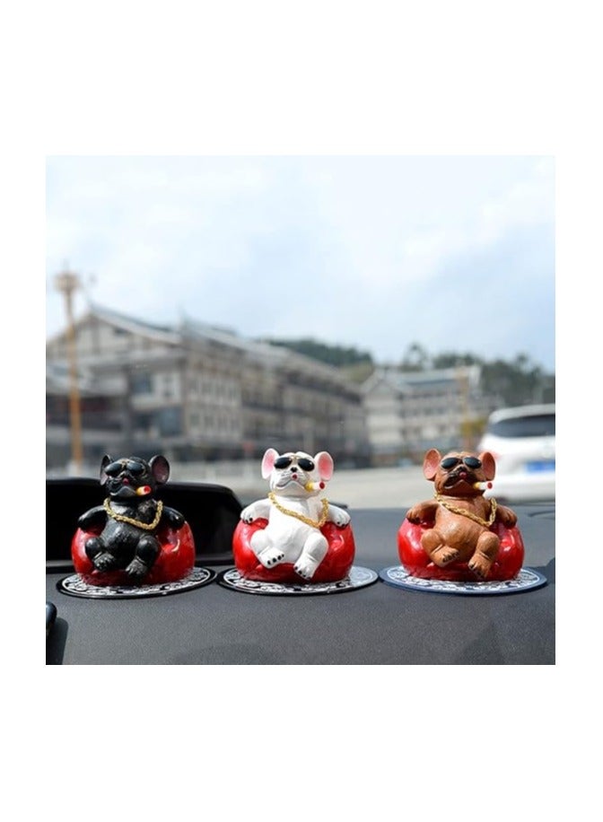 زينة سيارة بولدوغ، اريكة للكلب ووحدة التحكم في لوحة العدادات بتصميم حيوانات ابداعية، اكسسوارات ديكور داخلية للسيارات - Image 3