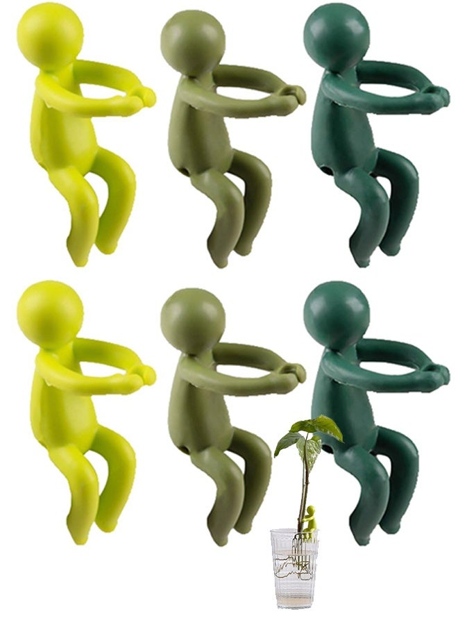 Plant Propagation Station with Cutting Holder Figure, Plant Support for Indoor Plants Stems, 6 Pack 3 Colors - Image 1