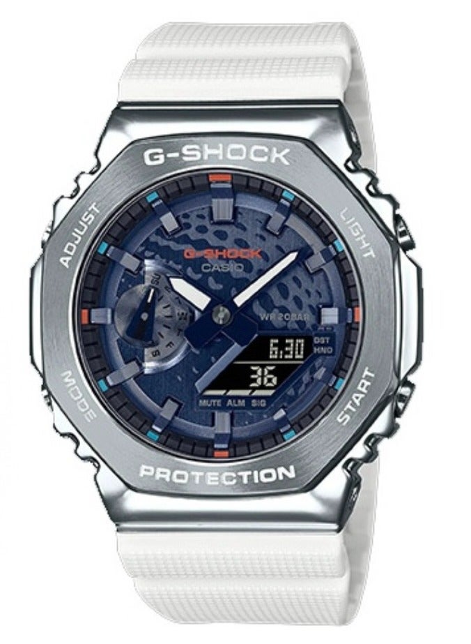 CASIO shockproof waterproof Shi Ying movement resin strap Japan and South Korea men's watch blue dial. - Image 1