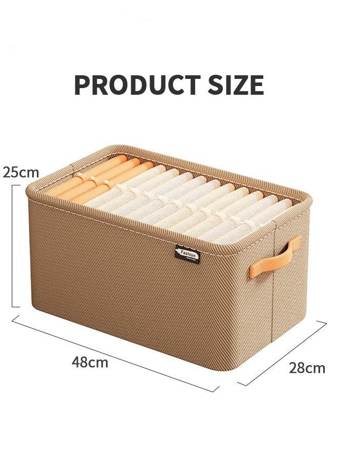 MIXDE Foldable Storage Bins,Pack Of 4 Clothes Drawer Organizer Bins With Handles,Closet Organizers For Clothes Storage,Office Storage,Room Organization,48x28x25cm  - Image 2
