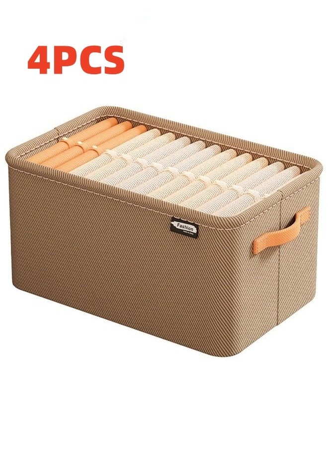 MIXDE Foldable Storage Bins,Pack Of 4 Clothes Drawer Organizer Bins With Handles,Closet Organizers For Clothes Storage,Office Storage,Room Organization,48x28x25cm  - Image 1