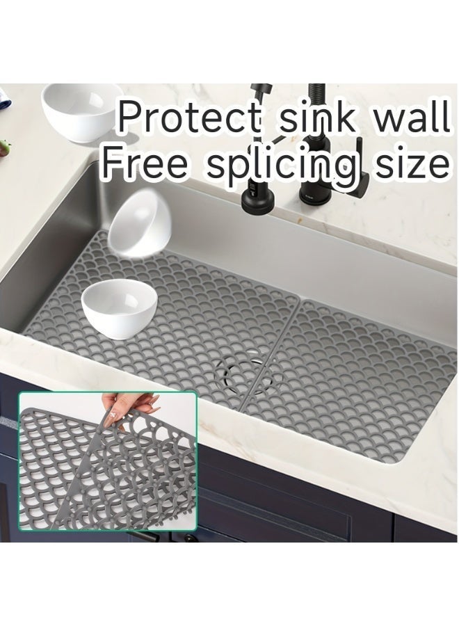 SAHHAHOME Extra-Large Silicone Sink Mat, Non-Slip Silicone Dish Mat, Heat-Resistant Scratch-Proof Drainage Mat for Kitchen Sink Protection and Home Use, 42×31cm - Image 3