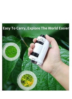 Excefore Pocket Microscope for Kids, 60X-180X Kids Microscope, Mini Handheld Microscope, STEM Kit with Microscope, Built-in LED Light, with 12 Microscope Slides, Science Microscope Kit for Kids 5-12  - Image 5